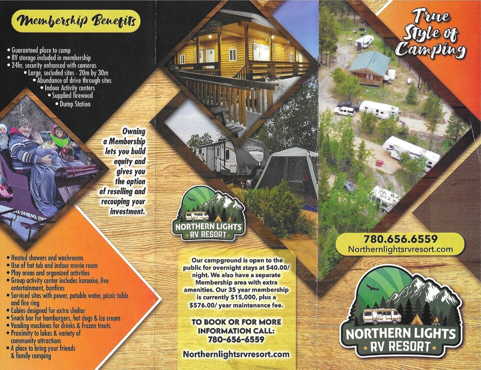 Something new we have added to Northern Lights RV Resort and a copy of the brochure for those of you looking for more information.