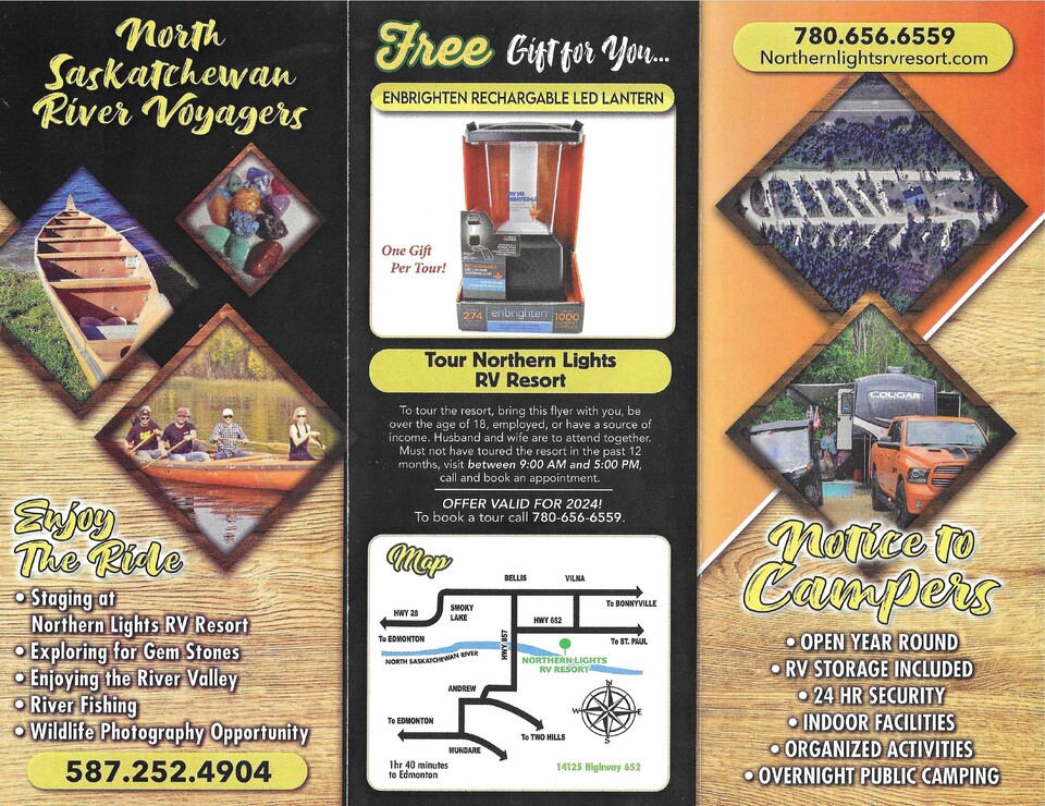 Something new we have added to Northern Lights RV Resort and a copy of the brochure for those of you looking for more information.